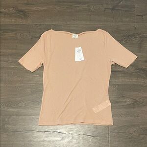 NWT Abercrombie & Fitch Light Pink Sheer Short Sleeve Top, Size Medium